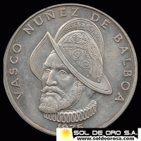 REPUBLICA DE PANAMA - UN BALBOA - 1975 - VASCO NUNEZ DE BALBOA - MONEDA DE PLATA