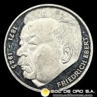 NA1 - ALEMANIA - 5 MARK - 1975 - Subject: 50th Anniversary - Death of Friedrich Ebert - MONEDA DE PLATA