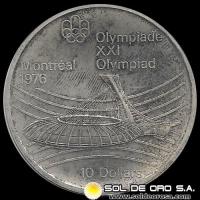 53 - CANADA - OLIMPIADAS MONTREAL 1976 - 10 DOLLARS, 1973 - MONEDA DE PLATA