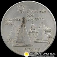 53 - CANADA - 5 DOLLARS , 1973 - OLIMPIADAS MONTREAL 1976 - MONEDA DE PLATA