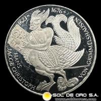 	NA1 - ALEMANIA - 5 MARK - 1976 - Subject: 300th Anniversary - Death of von Grimmelshausen, writer - MONEDA DE PLATA