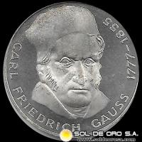 NA1 - ALEMANIA - 5 MARK - 1977 - Subject: 200th Anniversary - Birth of Carl Friedrich Gauss 1777 - 1855 - MONEDA DE PLATA