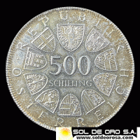 NA1 - AUSTRIA - 500 SCHILLING, 1980 - 200 ANIVERSARIO DE LA MUERTE DE MARIA TERESA - MONEDA DE PLATA