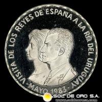 NA4 - URUGUAY - 2.000 NUEVOS PESOS, 1983  - VISITA DE LOS REYES DE ESPAÑA - MONEDA DE PLATA