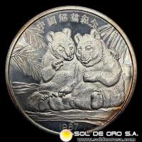 ESTADOS UNIDOS DE AMERICA - CHINESE PANDA, 1987 - 2 ONZAS DE PLATA PURA