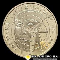 NA4 - POLONIA - 1000 ZLOTYCH, 1987 - OLIMPIADAS DE VERANO SEUL 1988 - MONEDA DE PLATA