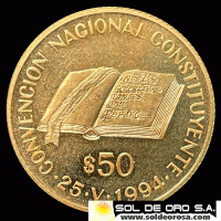 ARGENTINA - 50 PESOS, 1994 - CONVENCION NACIONAL CONSTITUYENTE - MONEDA DE ORO