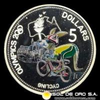 NA4 - SOLOMON ISLANDS - 5 DOLLARS, 2000 - CYCLING - MONEDA DE PLATA
