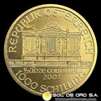 AUSTRIA - REPUBLIK OSTERREICH - 1.000 SCHILLING, 2001 - MONEDA DE ORO