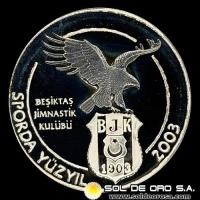 NA4 - TURQUIA - 20.000.000 LIRAS, 2003 - 100th ANNIVERSARY OF BESIKTAS - MONEDA DE PLATA