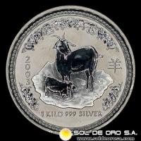 AUSTRALIA - 30 DOLLARS, 2003 - YEAR OF THE GOAT - MONEDA DE PLATA