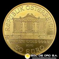 AUSTRIA - REPUBLIK OSTERREICH - 50 EURO, 2010 - MONEDA DE ORO