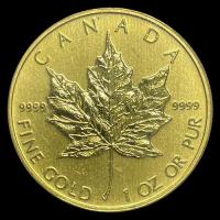 CANADA - HOJA DE MAPPLE 1 oz., 50 DOLLARS, 2011 - MONEDA / ONZA DE ORO 999