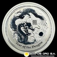 AUSTRALIA - 50 CENTS, 2012 - YEAR OF THE DRAGON - MONEDA DE PLATA