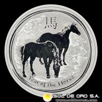 AUSTRALIA - 2 DOLLARS, 2014 - YEAR OF THE HORSE - 2 OUNCES - MONEDA DE PLATA