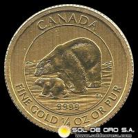CANADA - 1/4 oz., 10 DOLLARS - CANADIAN BEAR - 2015 - MONEDA DE ORO