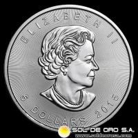 CANADA - 5 DOLLARS, 2015 - ELIZABETH II - ONZA DE PLATA
