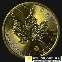EPJR - CANADA - HOJA DE MAPPLE 1 oz., 50 DOLLARS, 2016 - MONEDA / ONZA DE ORO 999