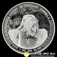 REPUBLICA DEL CONGO - 5.000 FRANCS CFA, 2017 - SILVERBACK GORILLA - MONEDA DE PLATA