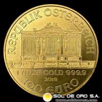 AUSTRIA - REPUBLIK OSTERREICH - 100 EURO, 2019 - MONEDA DE ORO