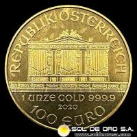 AUSTRIA - REPUBLIK OSTERREICH - 100 EURO, 2020 - MONEDA DE ORO
