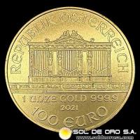 AUSTRIA - REPUBLIK OSTERREICH - 100 EURO, 2021 - MONEDA DE ORO