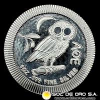 NIUE - 2 DOLLARS, 2021 - BUHO - MONEDA DE PLATA