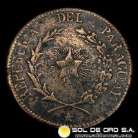 NUMIS - MONEDAS DEL PARAGUAY - 1870 - 4 CENTESIMOS - VARIANTE SIN MOÑO - REPUBLICA DEL PARAGUAY