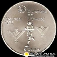 53 - CANADA - 5 DOLLARS, 1975 - OLIMPIADAS MONTREAL 1976 - MONEDA DE PLATA