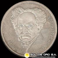 NA1 - ALEMANIA - GERMANY - FEDERAL REPUBLIC - 10 MARK / 10 MARCOS, 1988 D - Subject: 200 th Anniversary - Birth of Arthur Schopenhauer - MONEDA DE PLATA