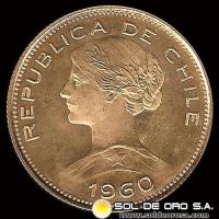REPUBLICA DE CHILE - 100 PESOS - 1960 - MONEDA DE ORO 