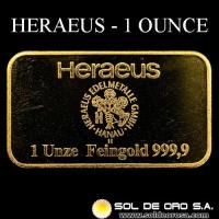 HERAEUS -1 OUNCE - FEINGOLD - BARRA DE ORO 24K