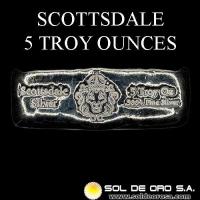SCOTTSDALE MINT - 5 OUNCES - BARRA DE PLATA PURA