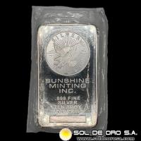 SUNSHINE MINTING - 10 OUNCES - BARRA DE PLATA PURA