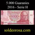 Billetes 2016 1- 5.000 Guaranes